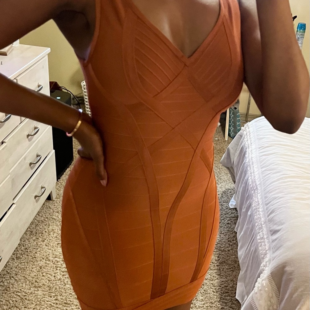 FashionNova Orange Bodycon Dress
